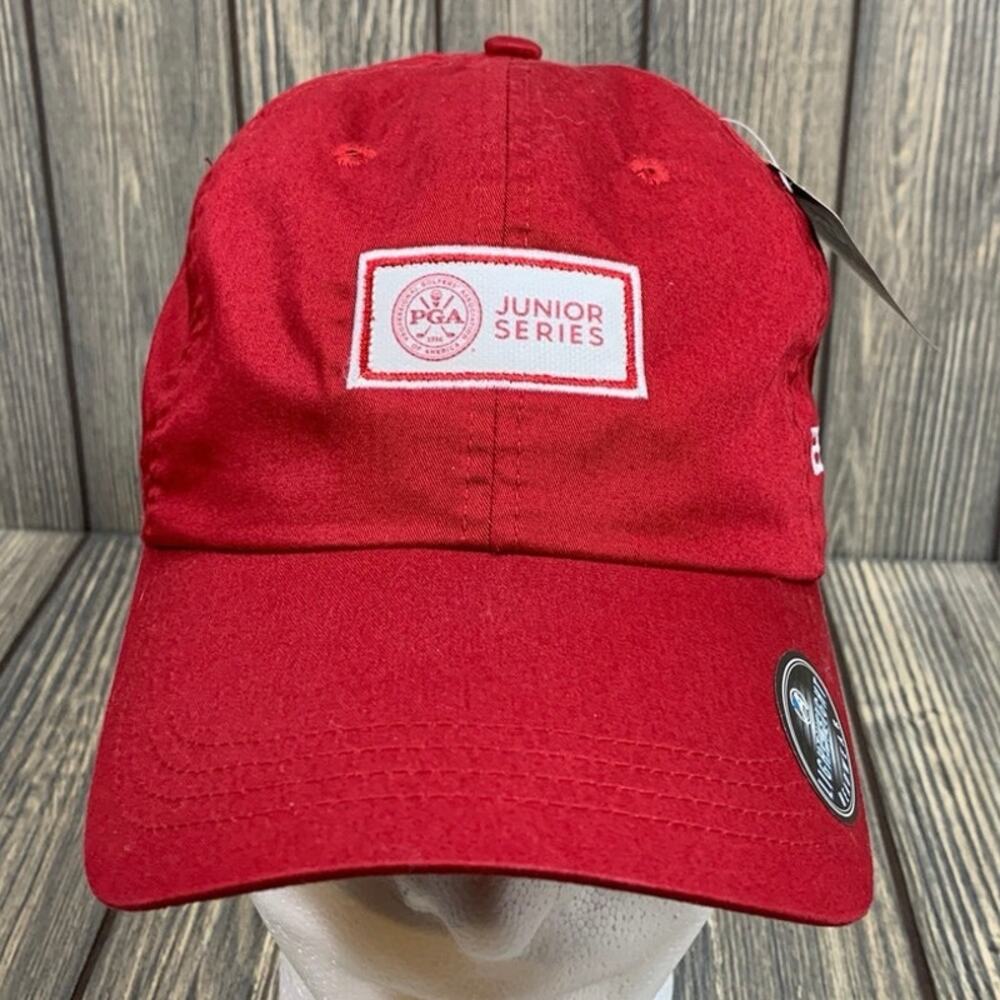 Ahead PGA Junior Series Lightweight Red Baseball Snapback Golf‎ Had Cap Unisex